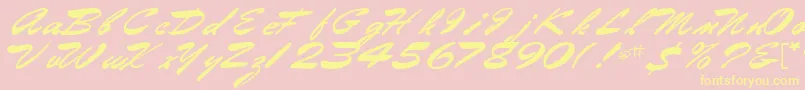 Gilberttext61Bold Font – Yellow Fonts on Pink Background