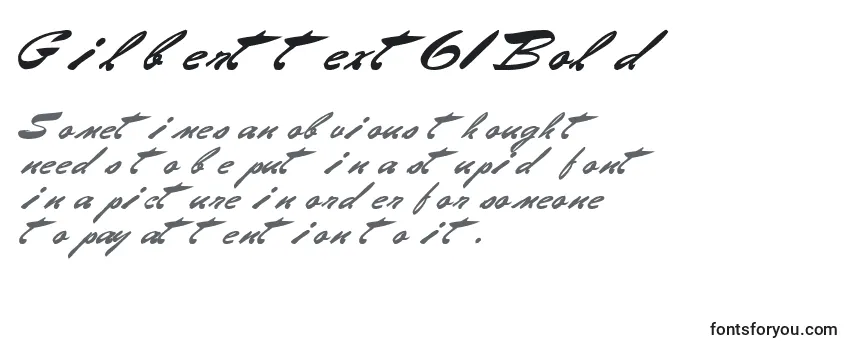 Review of the Gilberttext61Bold Font