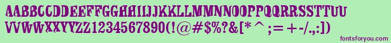 Shirt Font – Purple Fonts on Green Background