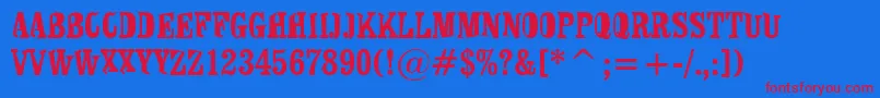 Shirt Font – Red Fonts on Blue Background