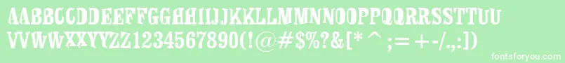 Shirt Font – White Fonts on Green Background