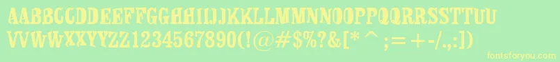 Shirt Font – Yellow Fonts on Green Background