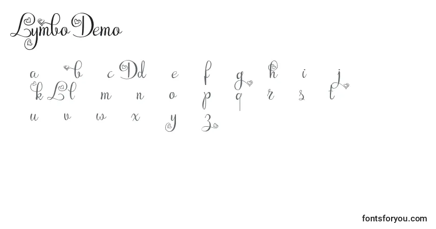 Czcionka LymboDemo – alfabet, cyfry, specjalne znaki