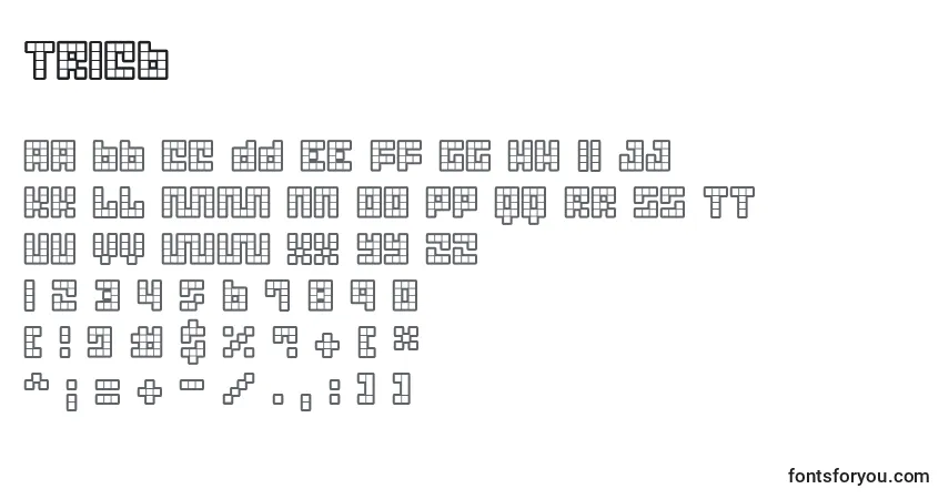 Шрифт Tricb – алфавит, цифры, специальные символы