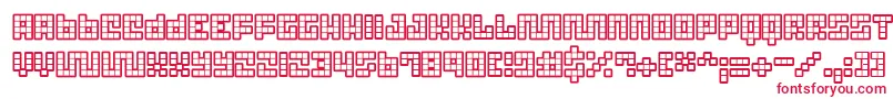 フォントTricb – 白い背景に赤い文字