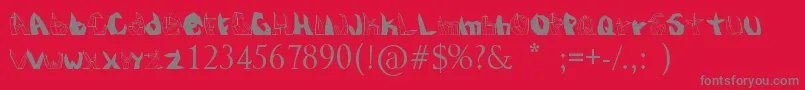 Kristall Font – Gray Fonts on Red Background