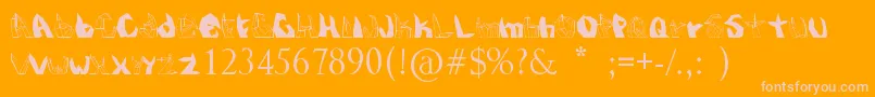 Kristall Font – Pink Fonts on Orange Background