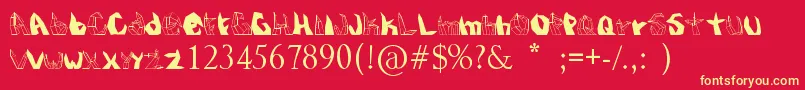 Kristall Font – Yellow Fonts on Red Background