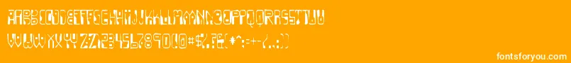 Dignityoflabourgaunt-Schriftart – Weiße Schriften auf orangefarbenem Hintergrund