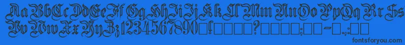 Fluted Font – Black Fonts on Blue Background