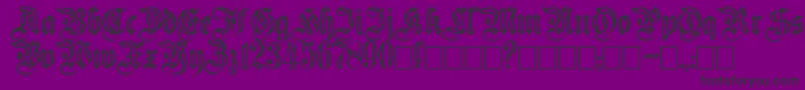 Fluted-Schriftart – Schwarze Schriften auf violettem Hintergrund