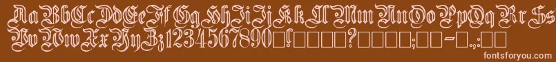 Fluted-Schriftart – Rosa Schriften auf braunem Hintergrund