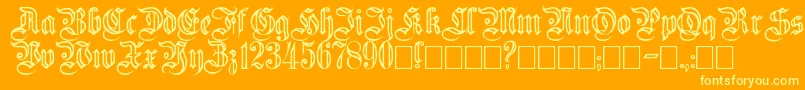 Fluted Font – Yellow Fonts on Orange Background