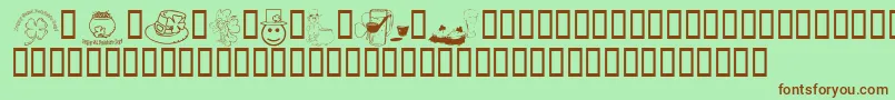 KrIrishKat4 Font – Brown Fonts on Green Background