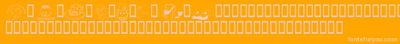 KrIrishKat4 Font – Pink Fonts on Orange Background