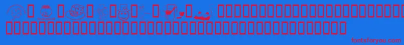 KrIrishKat4 Font – Red Fonts on Blue Background