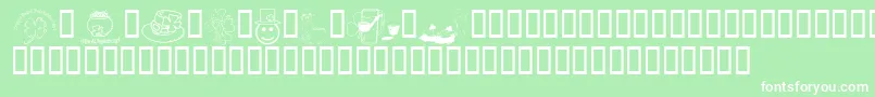 フォントKrIrishKat4 – 緑の背景に白い文字