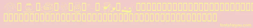 KrIrishKat4 Font – Yellow Fonts on Pink Background
