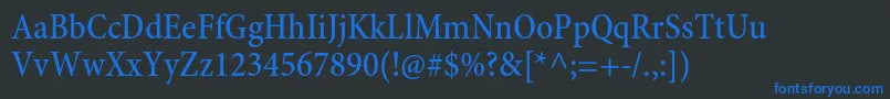 Шрифт MinionproMediumcn – синие шрифты на чёрном фоне