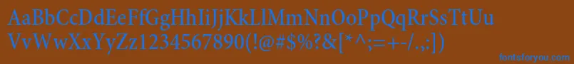 MinionproMediumcn-fontti – siniset fontit ruskealla taustalla