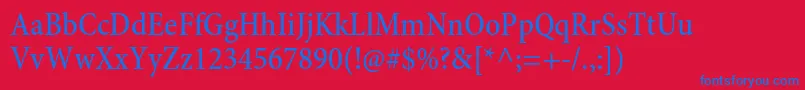 MinionproMediumcn Font – Blue Fonts on Red Background