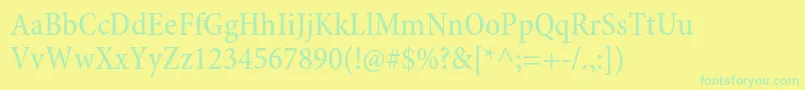 MinionproMediumcn Font – Green Fonts on Yellow Background