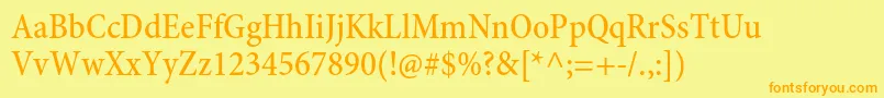 MinionproMediumcn Font – Orange Fonts on Yellow Background