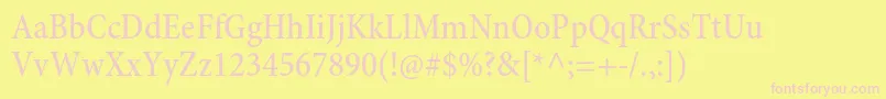 MinionproMediumcn Font – Pink Fonts on Yellow Background