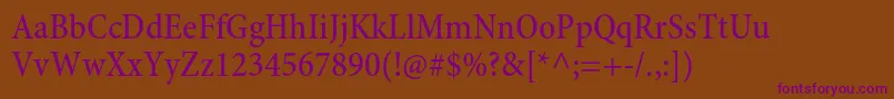MinionproMediumcn Font – Purple Fonts on Brown Background