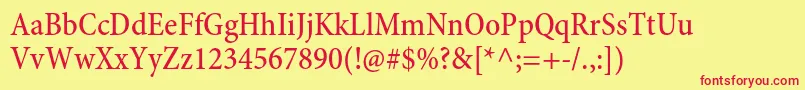 MinionproMediumcn Font – Red Fonts on Yellow Background