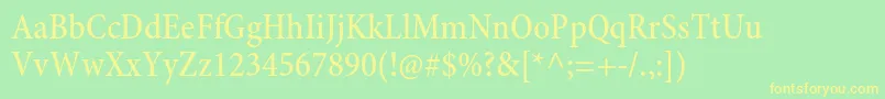MinionproMediumcn Font – Yellow Fonts on Green Background