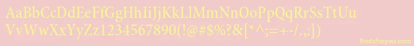 MinionproMediumcn Font – Yellow Fonts on Pink Background