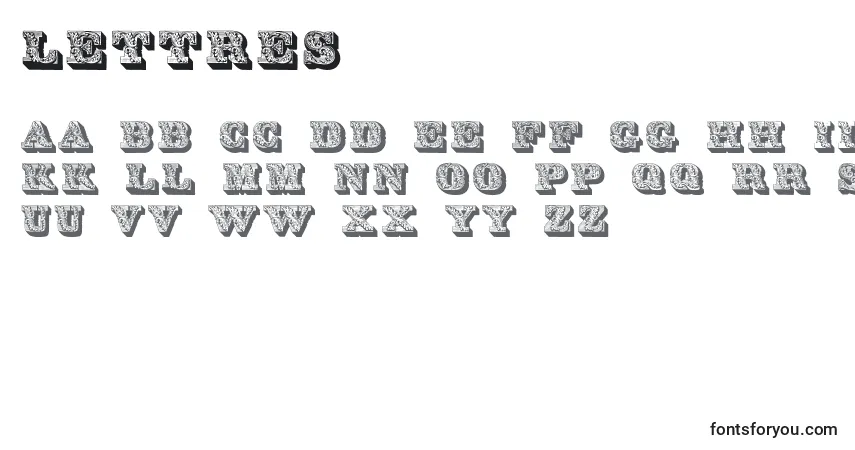 Lettres (37737)-fontti – aakkoset, numerot, erikoismerkit