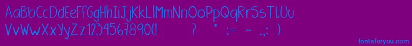 Amanda Font – Blue Fonts on Purple Background