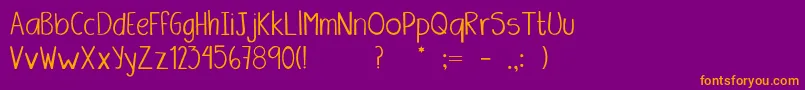 Amanda Font – Orange Fonts on Purple Background