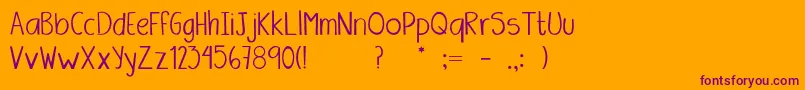 Amanda Font – Purple Fonts on Orange Background