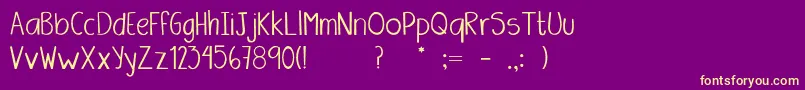 Amanda Font – Yellow Fonts on Purple Background