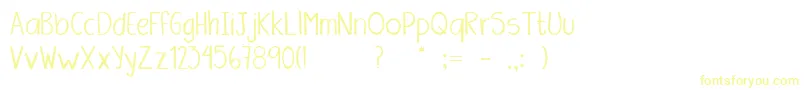 Amanda Font – Yellow Fonts on White Background