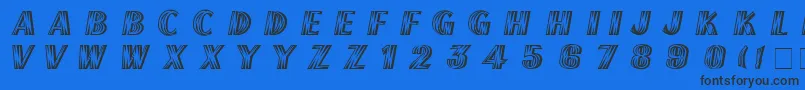 FrenchflashNormal-Schriftart – Schwarze Schriften auf blauem Hintergrund