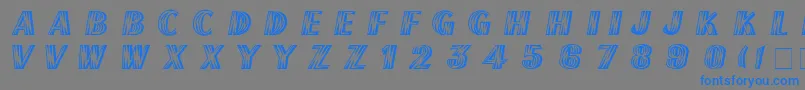 フォントFrenchflashNormal – 灰色の背景に青い文字