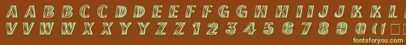 FrenchflashNormal Font – Green Fonts on Brown Background