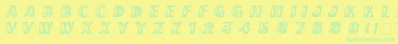 FrenchflashNormal-Schriftart – Grüne Schriften auf gelbem Hintergrund