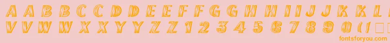 FrenchflashNormal-Schriftart – Orangefarbene Schriften auf rosa Hintergrund