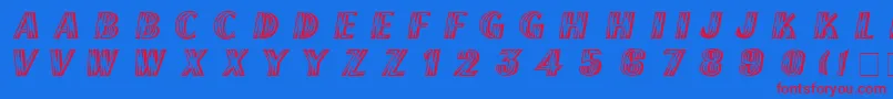 フォントFrenchflashNormal – 赤い文字の青い背景