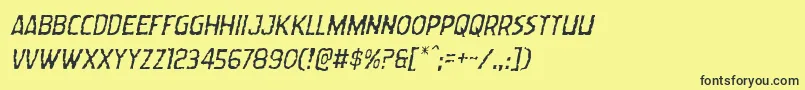 Wormcuisinelightital Font – Black Fonts on Yellow Background