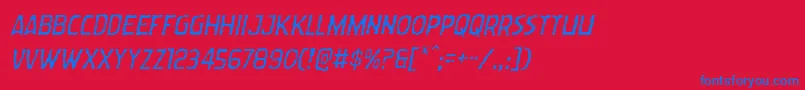 Wormcuisinelightital Font – Blue Fonts on Red Background