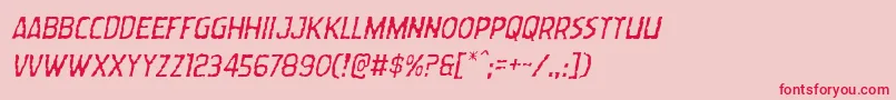 Wormcuisinelightital Font – Red Fonts on Pink Background