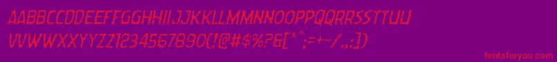 Wormcuisinelightital Font – Red Fonts on Purple Background