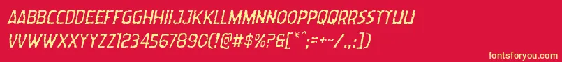 Wormcuisinelightital Font – Yellow Fonts on Red Background