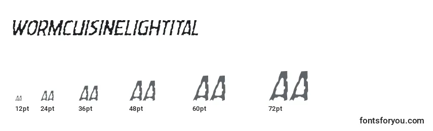 Wormcuisinelightital Font Sizes